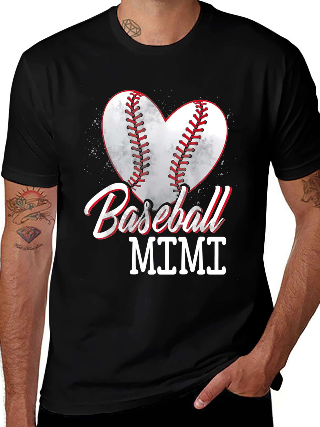 Variant 11 of Baseball Mimi Heart Graphic T-Shirt