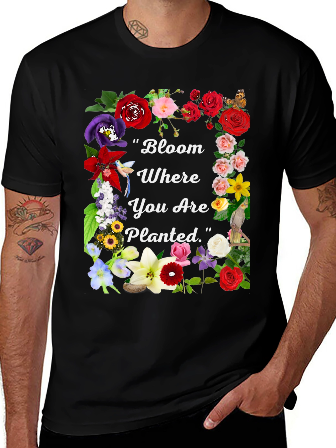 Bloom Where You Are Planted Floral T-Shirt