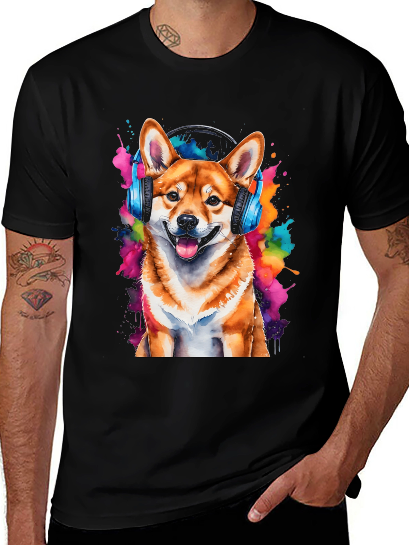 Shiba Inu DJ Graphic Tee - Funny Dog Lover Shirt