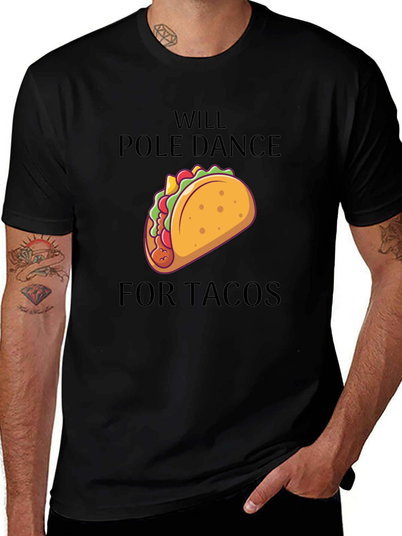 Variant 13 of Will Pole Dance for Tacos T-Shirt - Funny Graphic Tee