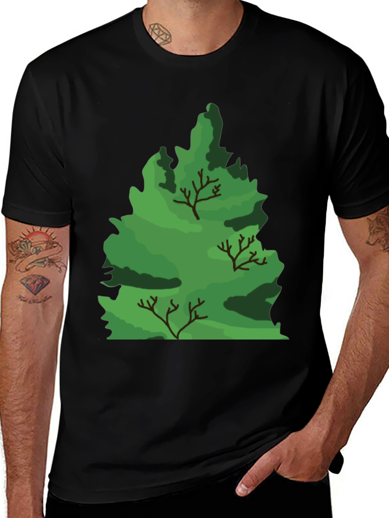 Variant 23 of Nature Tree Graphic Black T-Shirt