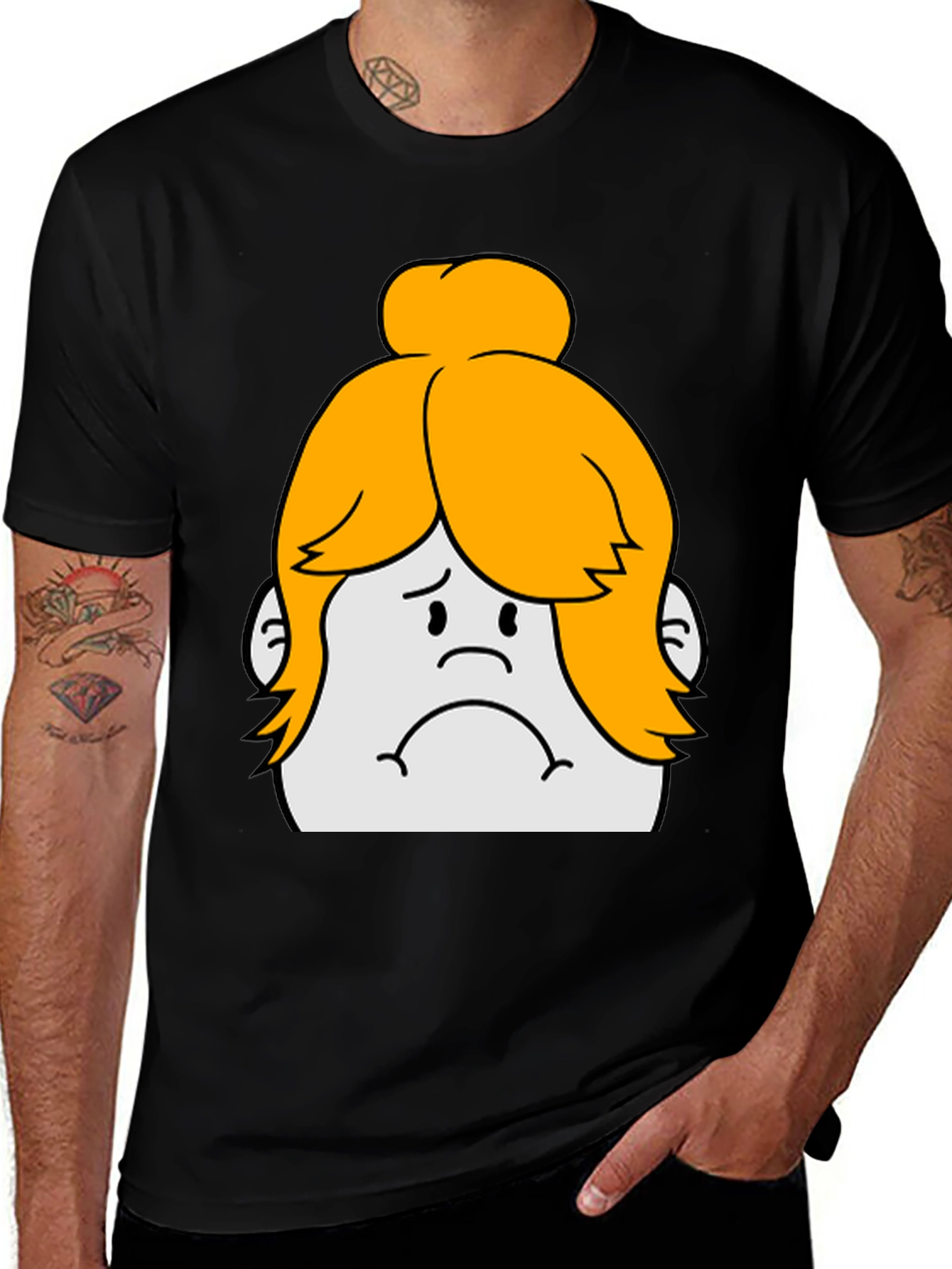 Variant 13 of Sad Cartoon Character Graphic Tee