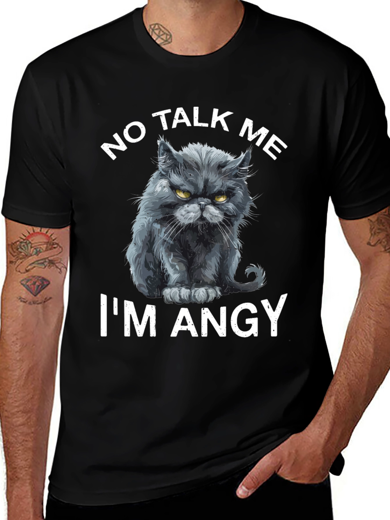 Variant 30 of No Talk Me I'm Angy Cat T-Shirt