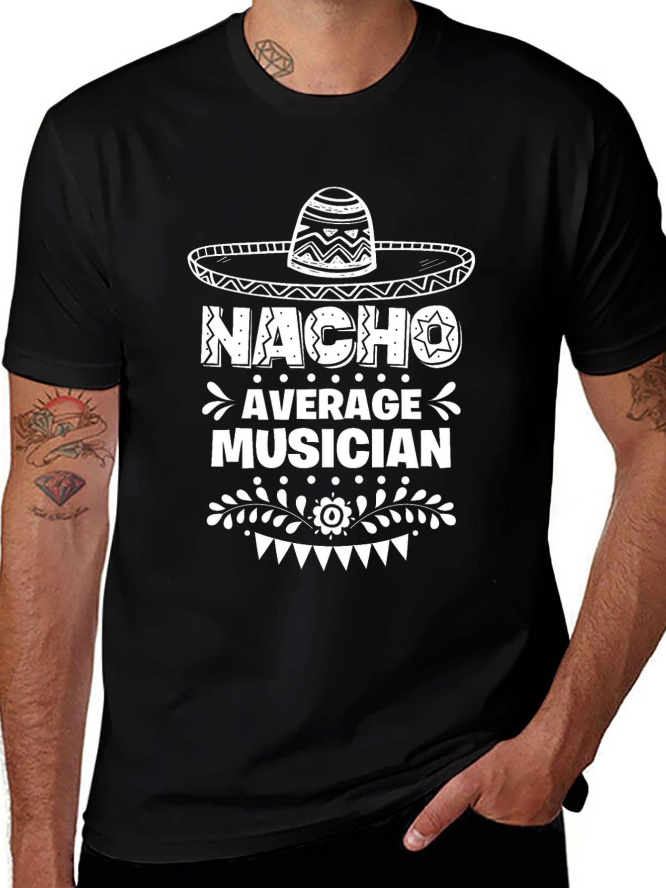 Nacho Average Musician Black T-Shirt