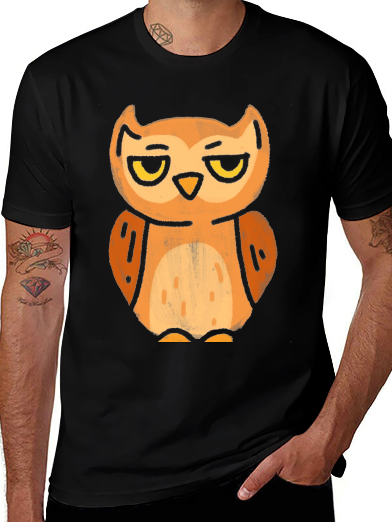 Grumpy Owl Graphic Tee - Unisex Black T-Shirt