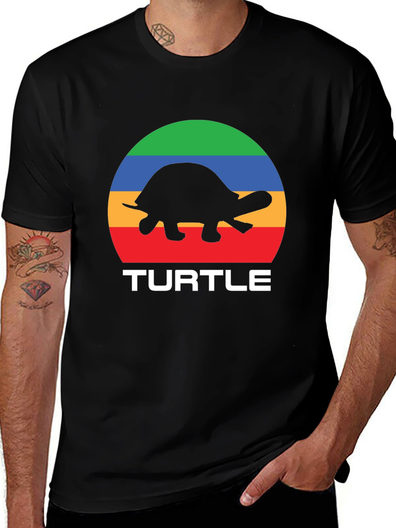 Black Retro Turtle Graphic T-Shirt - Black main image