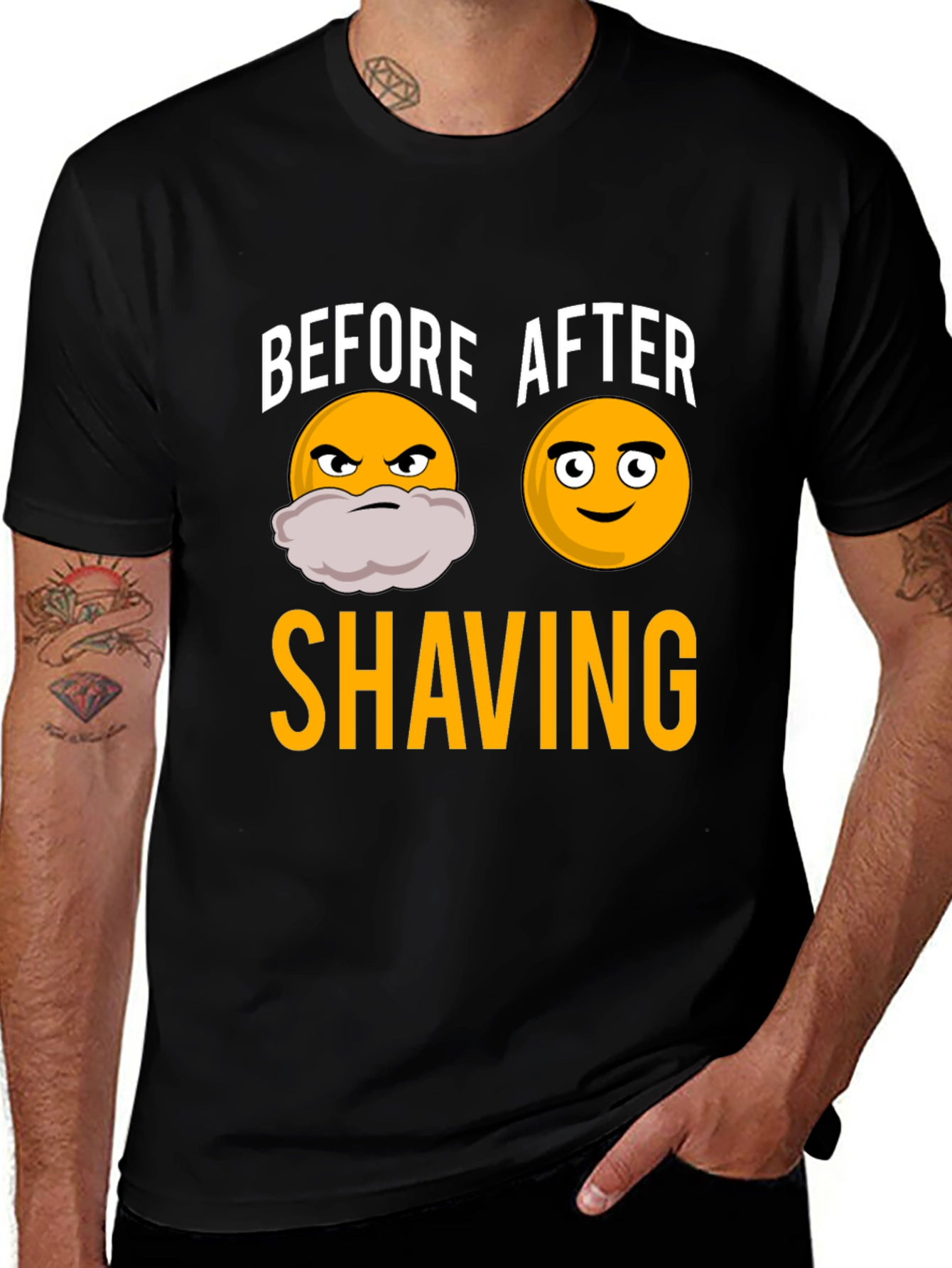 Variant 17 of Funny Before After Shaving Graphic Tee