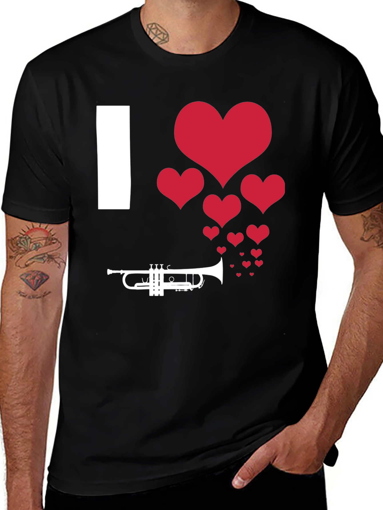 Variant 18 of I Love Trumpet Heart Graphic T-Shirt