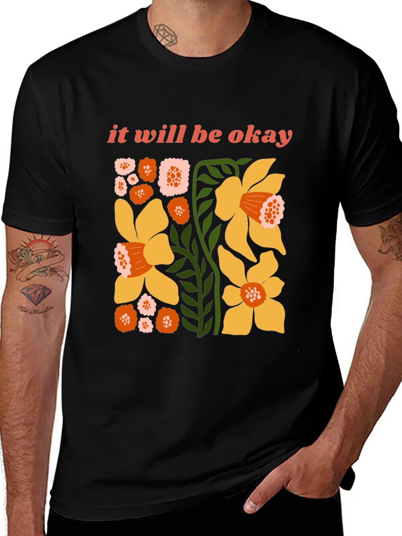 Variant 26 of Floral 'It Will Be Okay' Graphic Tee