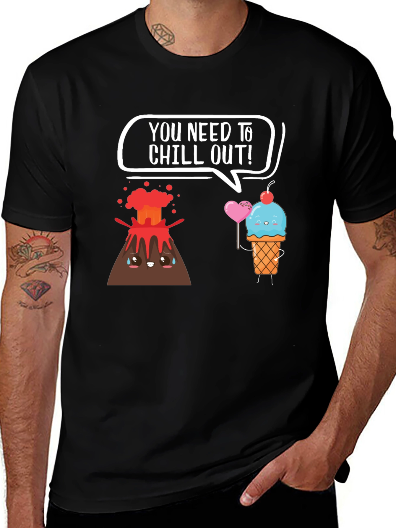 Variant 25 of Chill Out Volcano Ice Cream Graphic Tee