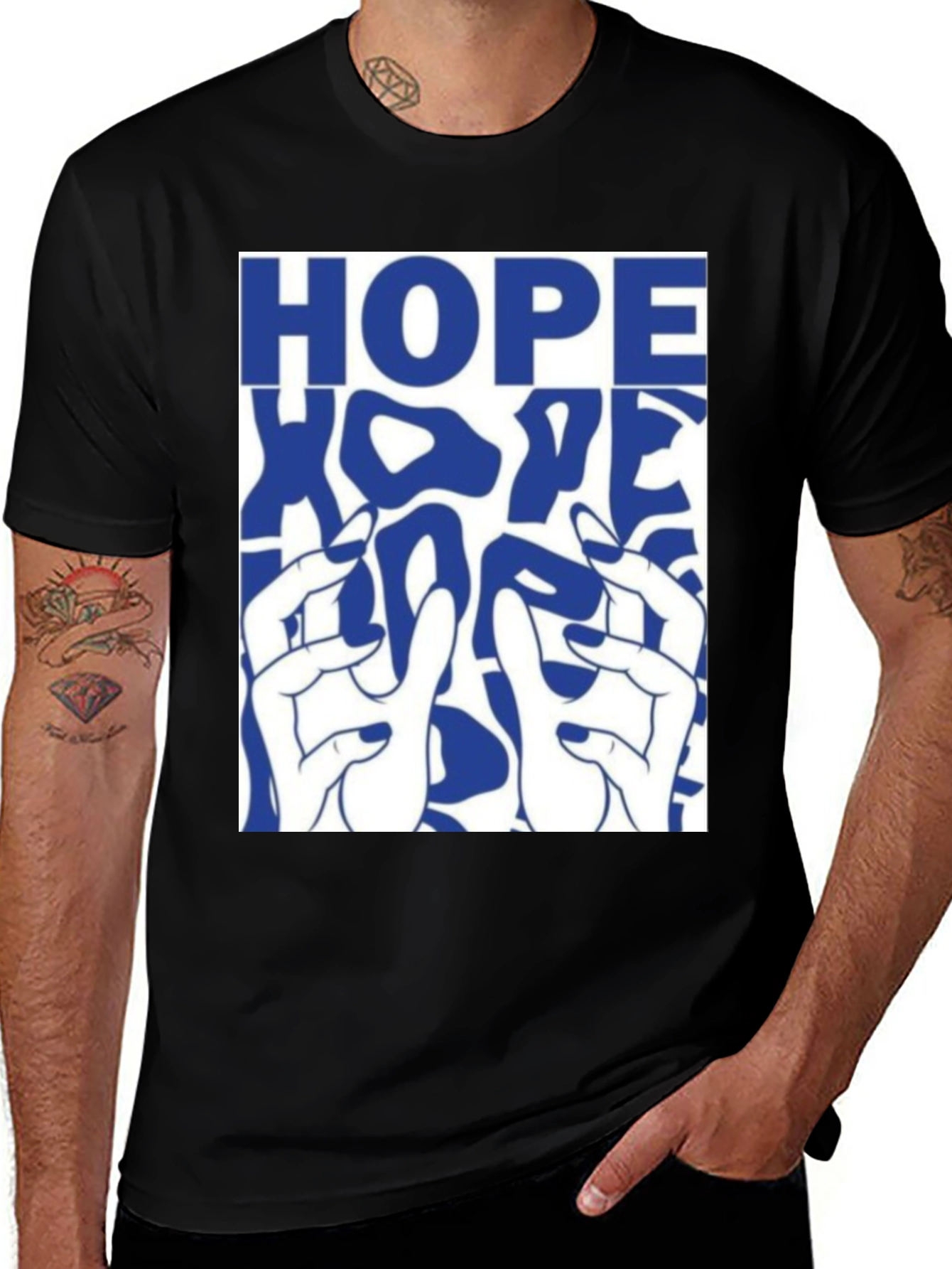 Variant 24 of HOPE Graphic Print Black Cotton T-Shirt