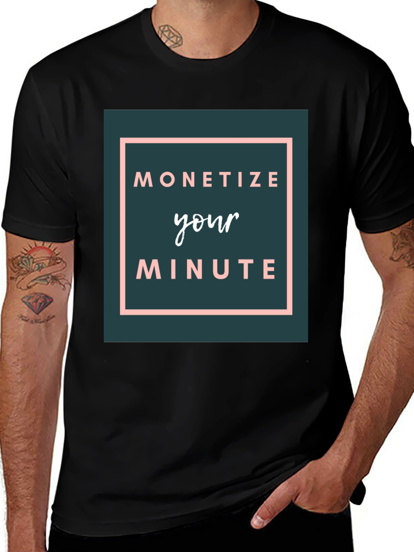 Variant 12 of Monetize Your Minute Black T-Shirt