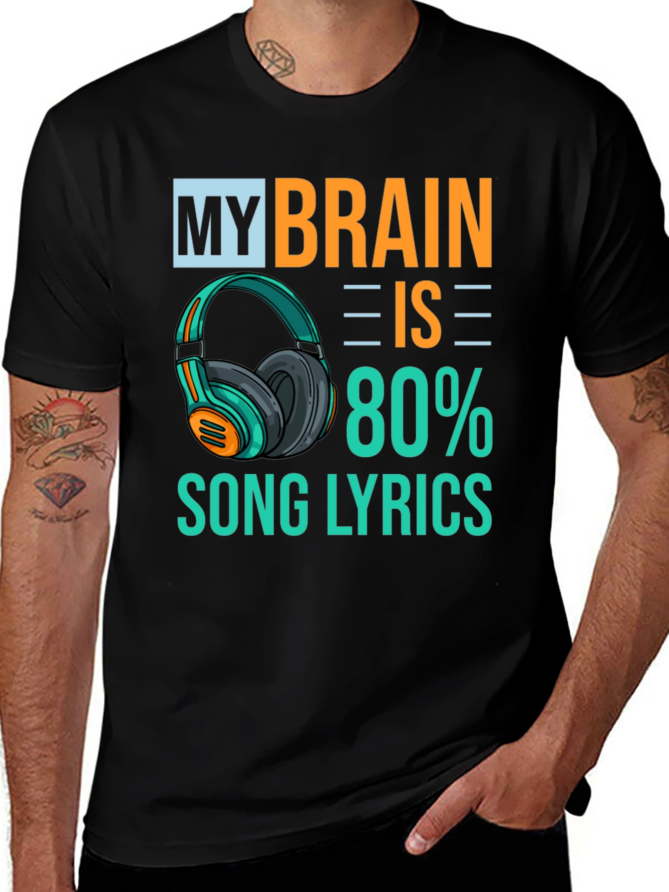 Variant 30 of My Brain Is 80% Song Lyrics T-Shirt