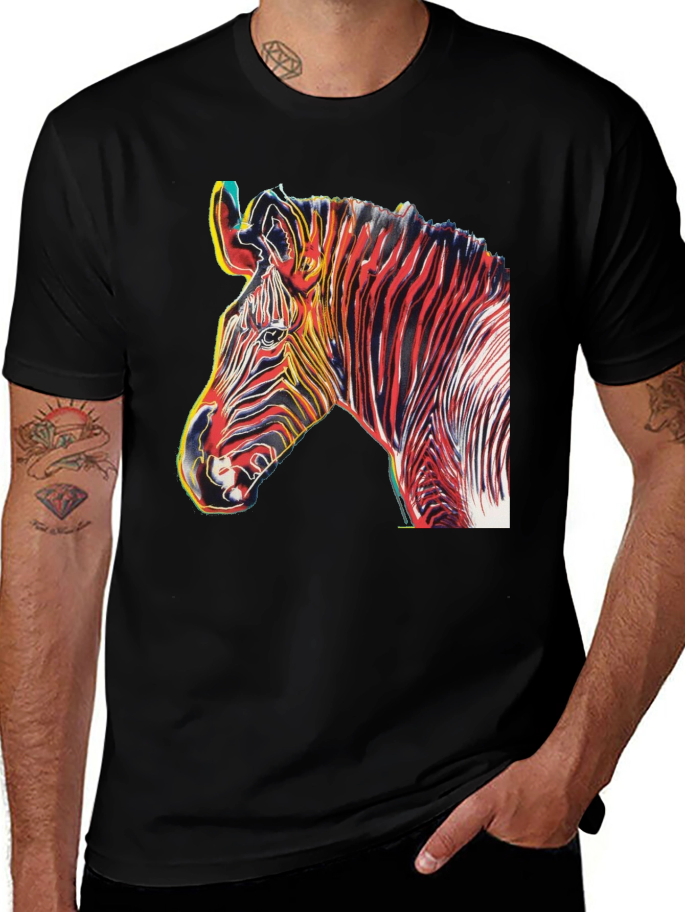 Black Zebra Art Graphic T-Shirt main image