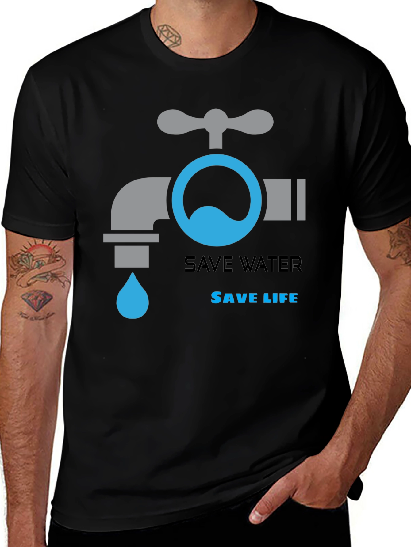 Save Water Save Life Graphic T-Shirt