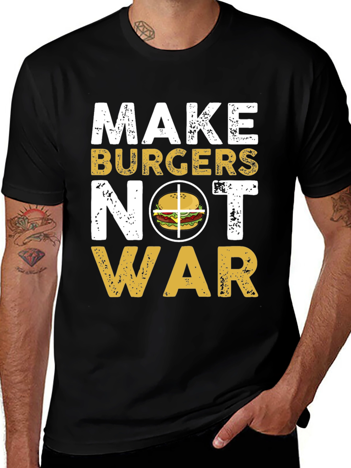 Variant 3 of Make Burgers Not War T-Shirt