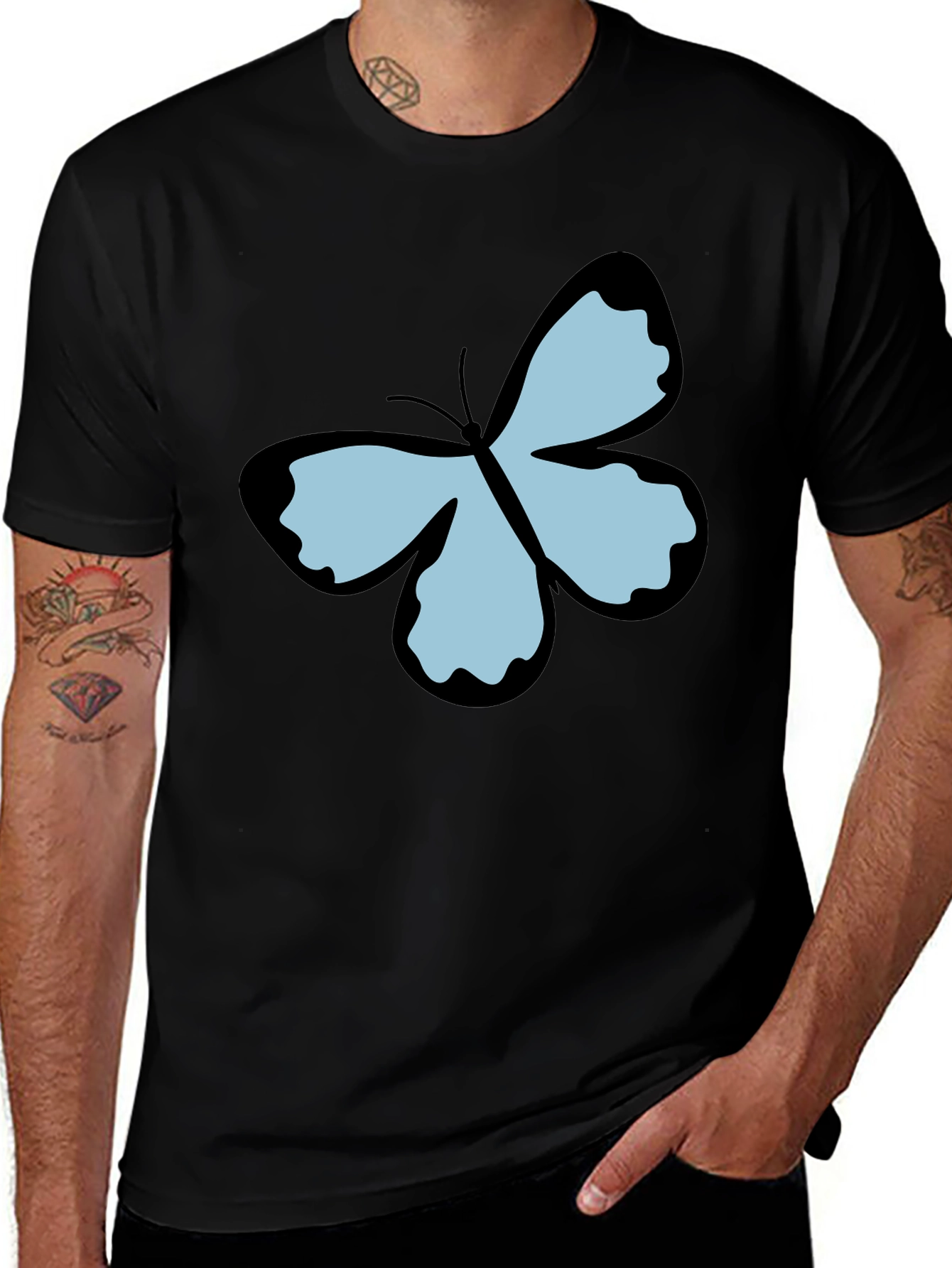 Variant 16 of Butterfly Graphic T-Shirt - Classic Black Tee