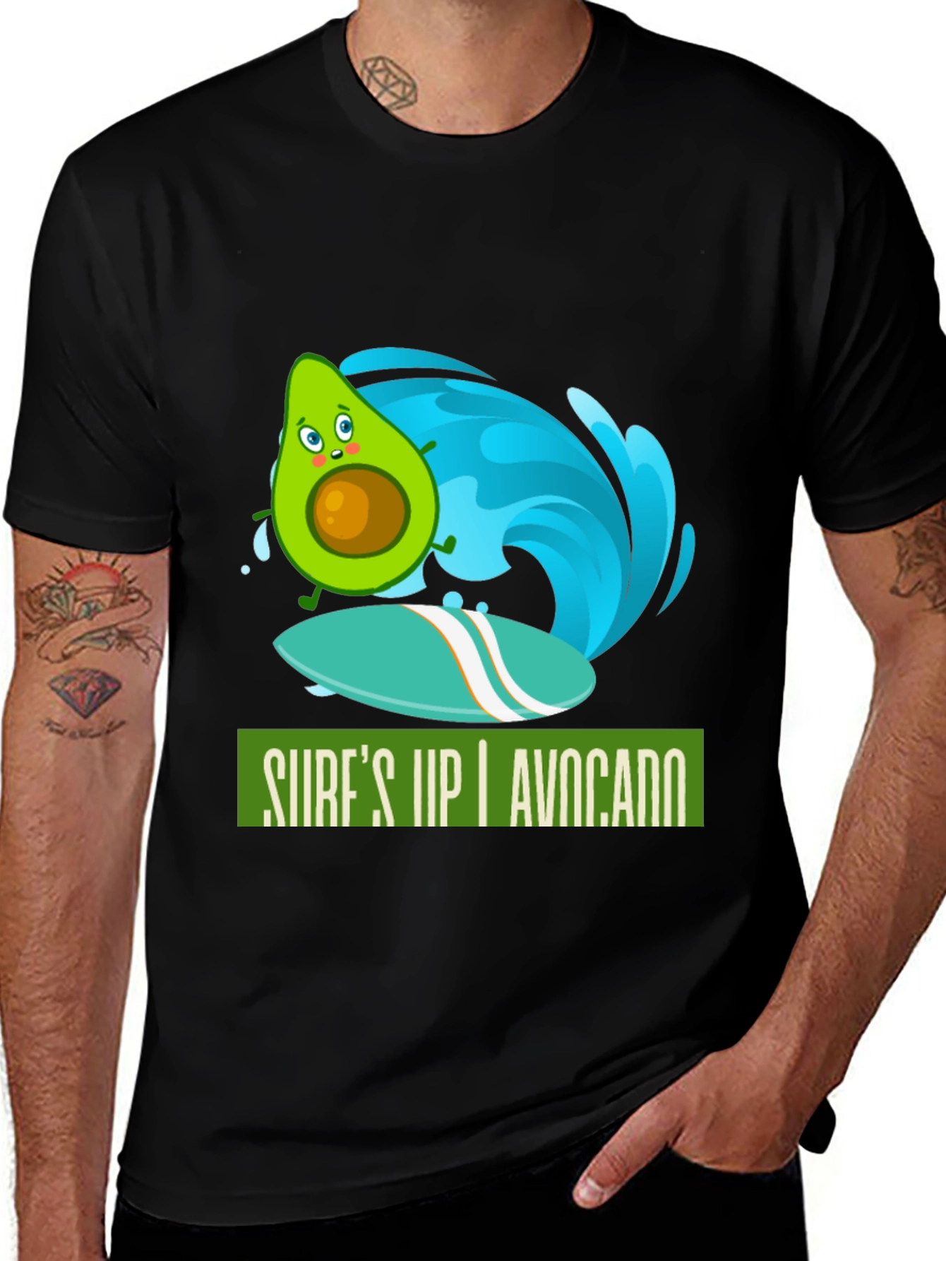 Variant 14 of Surf's Up Avocado Graphic T-Shirt