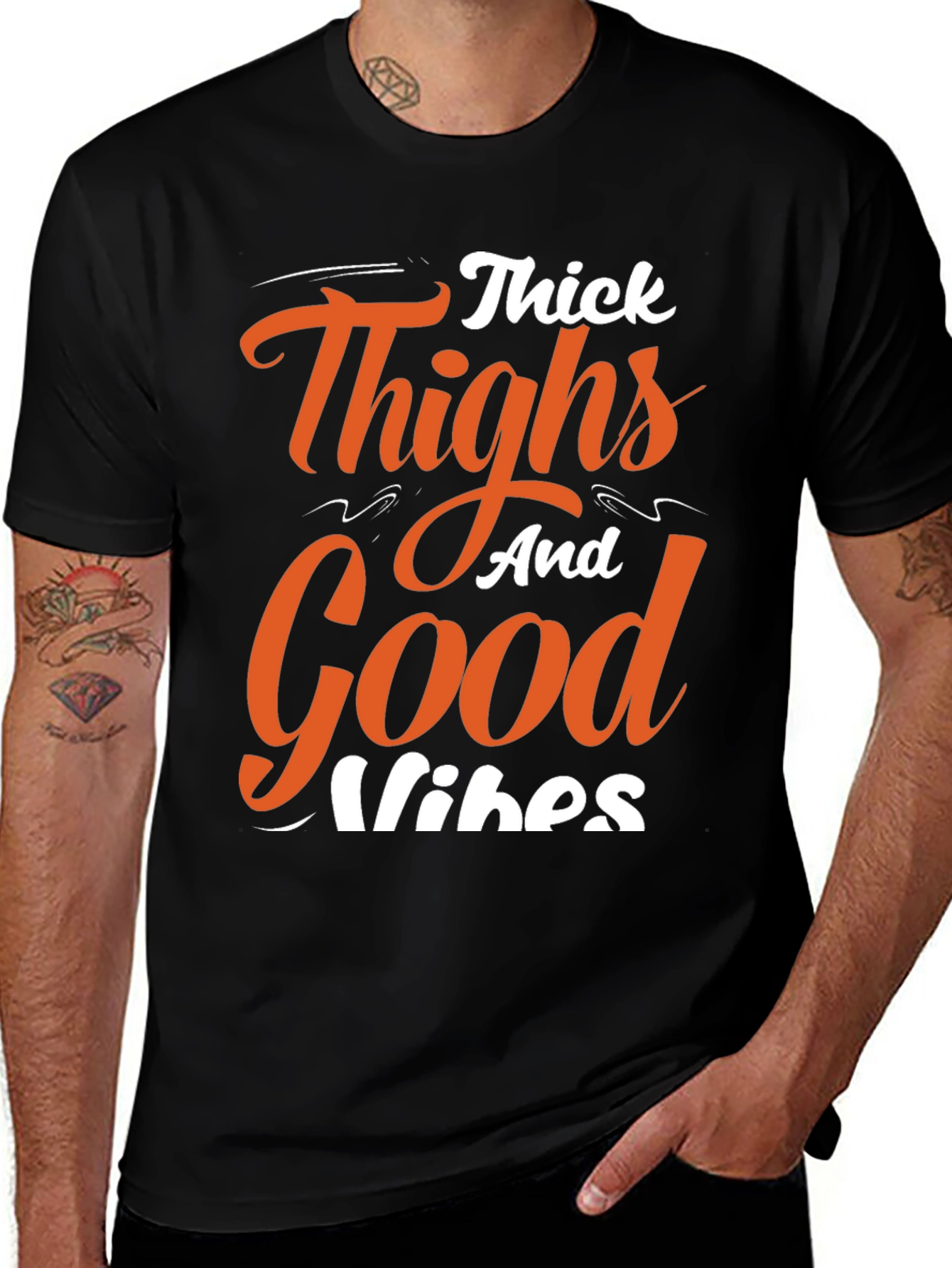 Variant 24 of Thick Thighs Good Vibes Graphic Tee