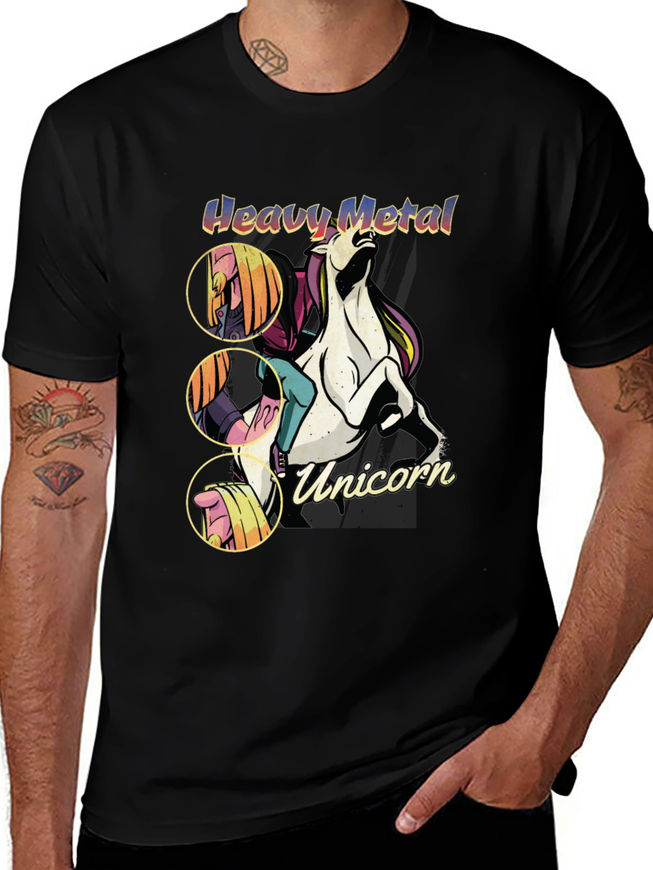 Variant 7 of Heavy Metal Unicorn Graphic Tee