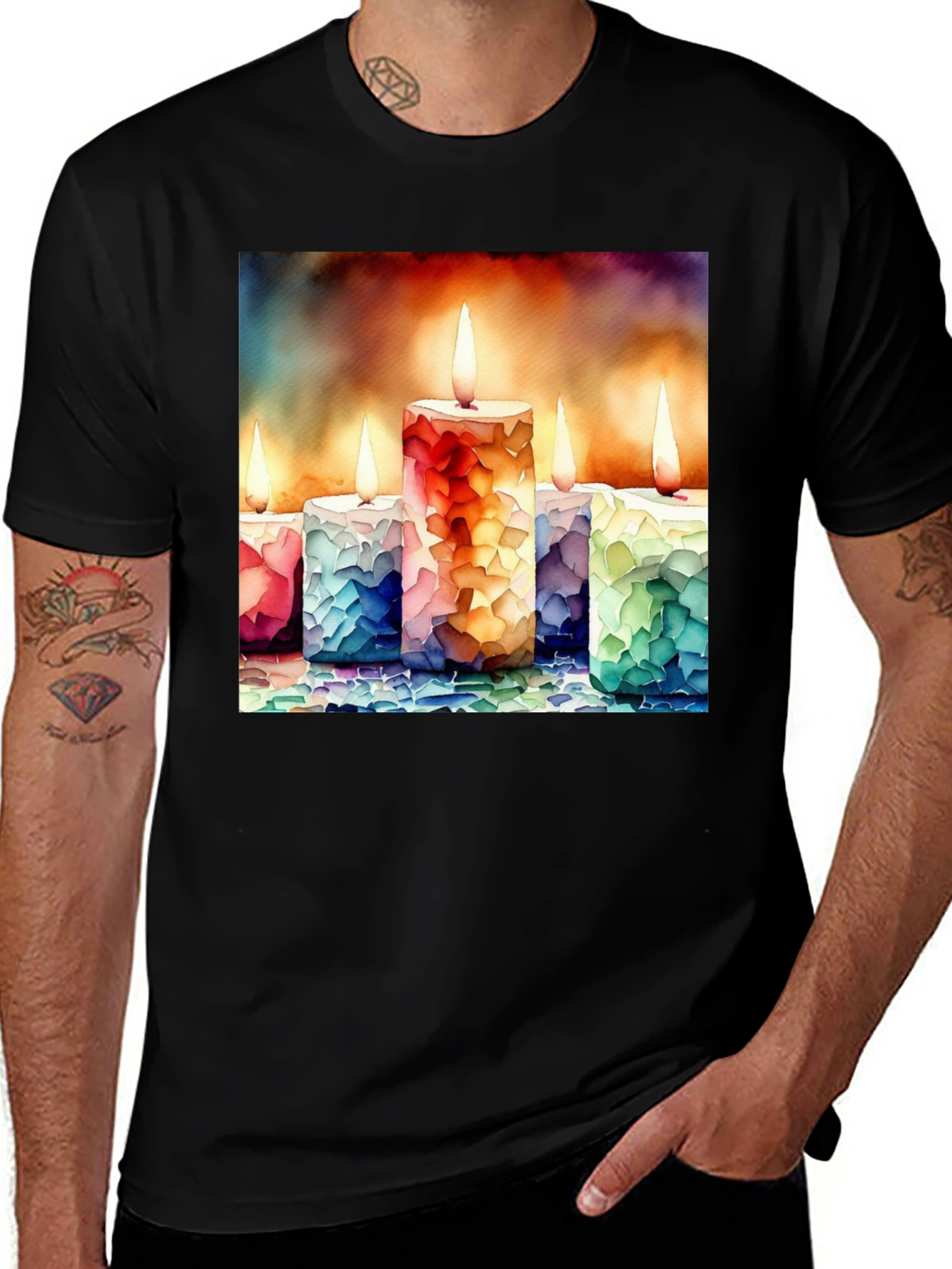 Variant 25 of Candlelight Watercolor T-Shirt
