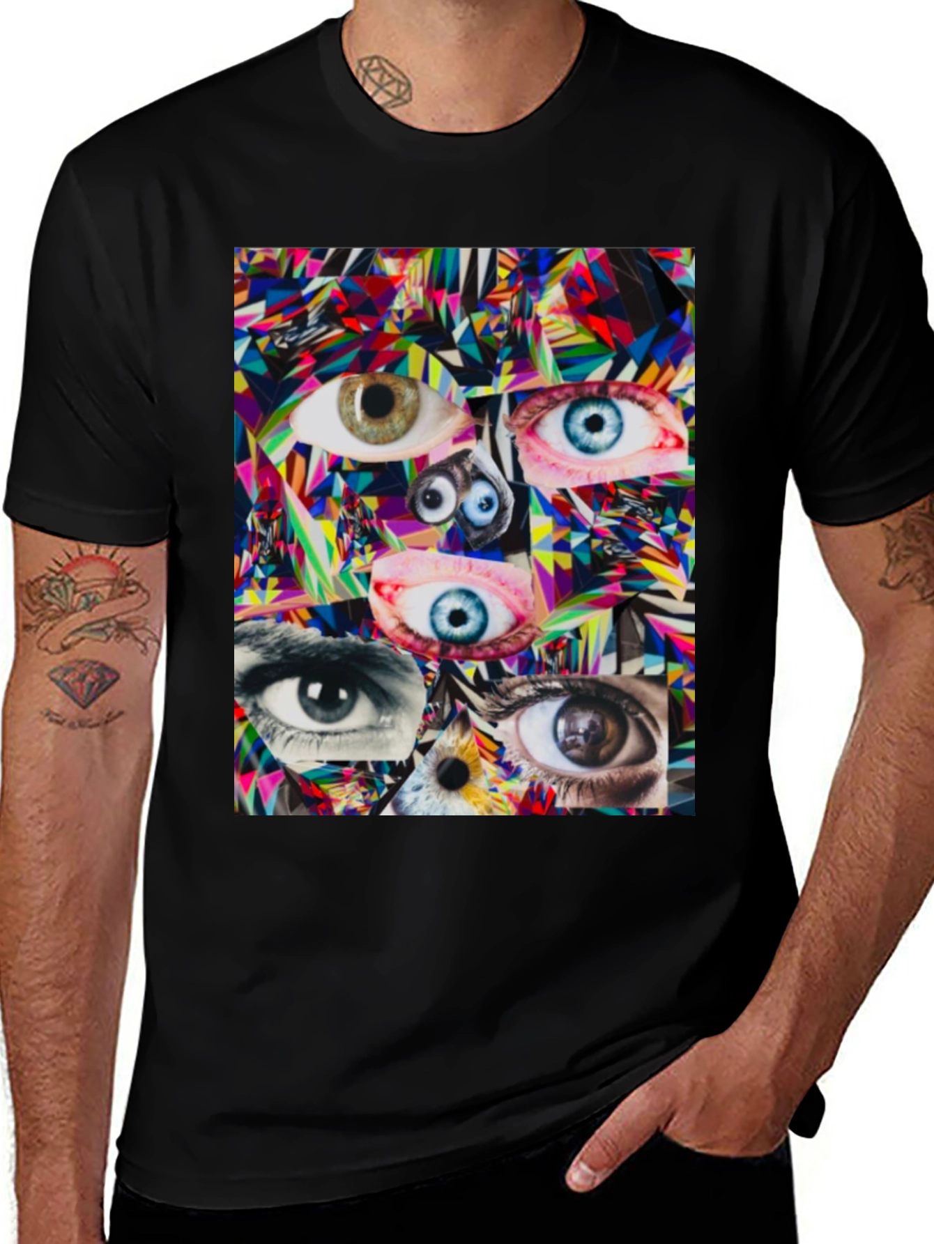 Variant 3 of Eye Collage Graphic Tee - Black Unisex T-Shirt