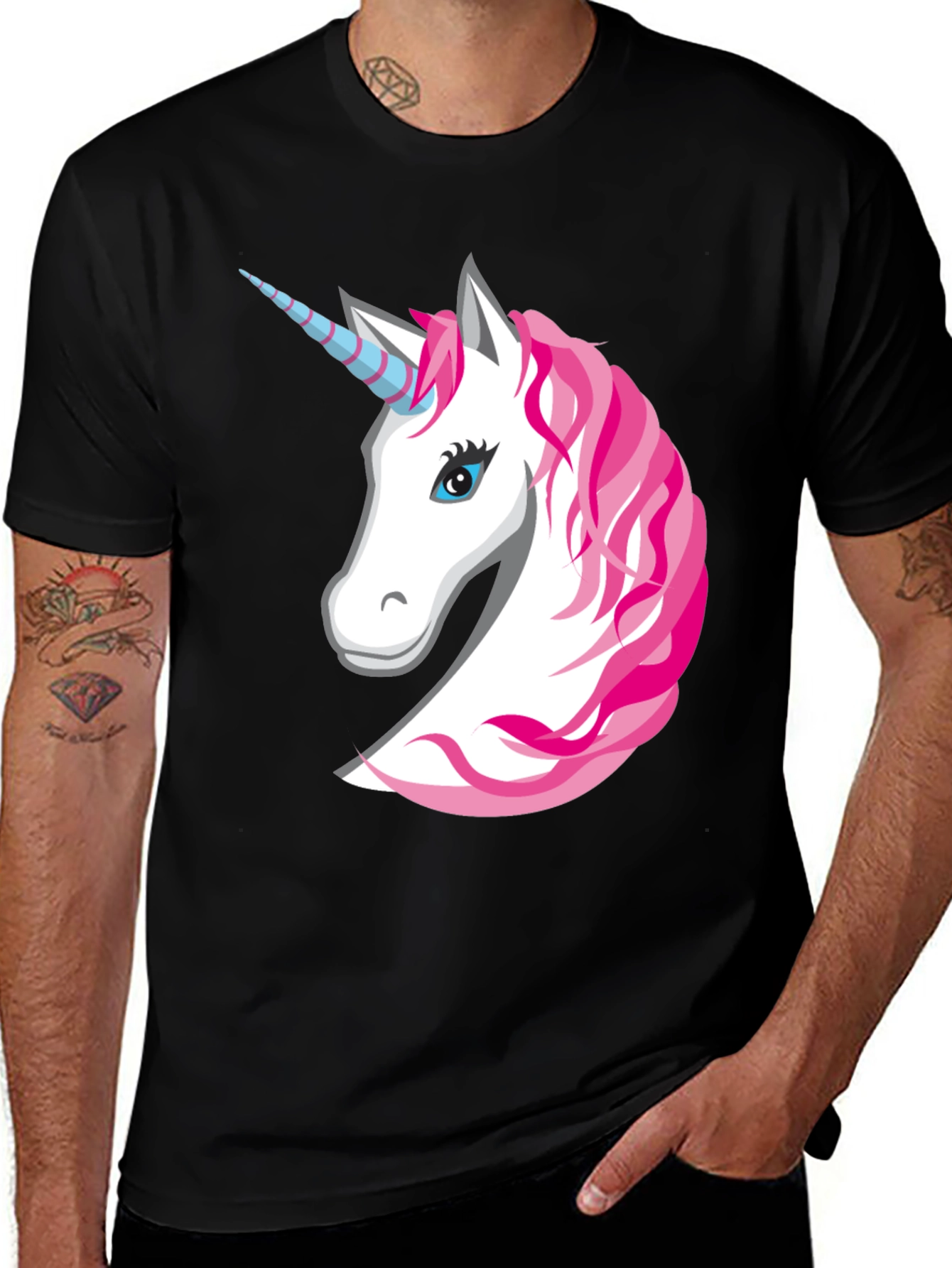 Variant 20 of Unicorn Graphic Black T-Shirt