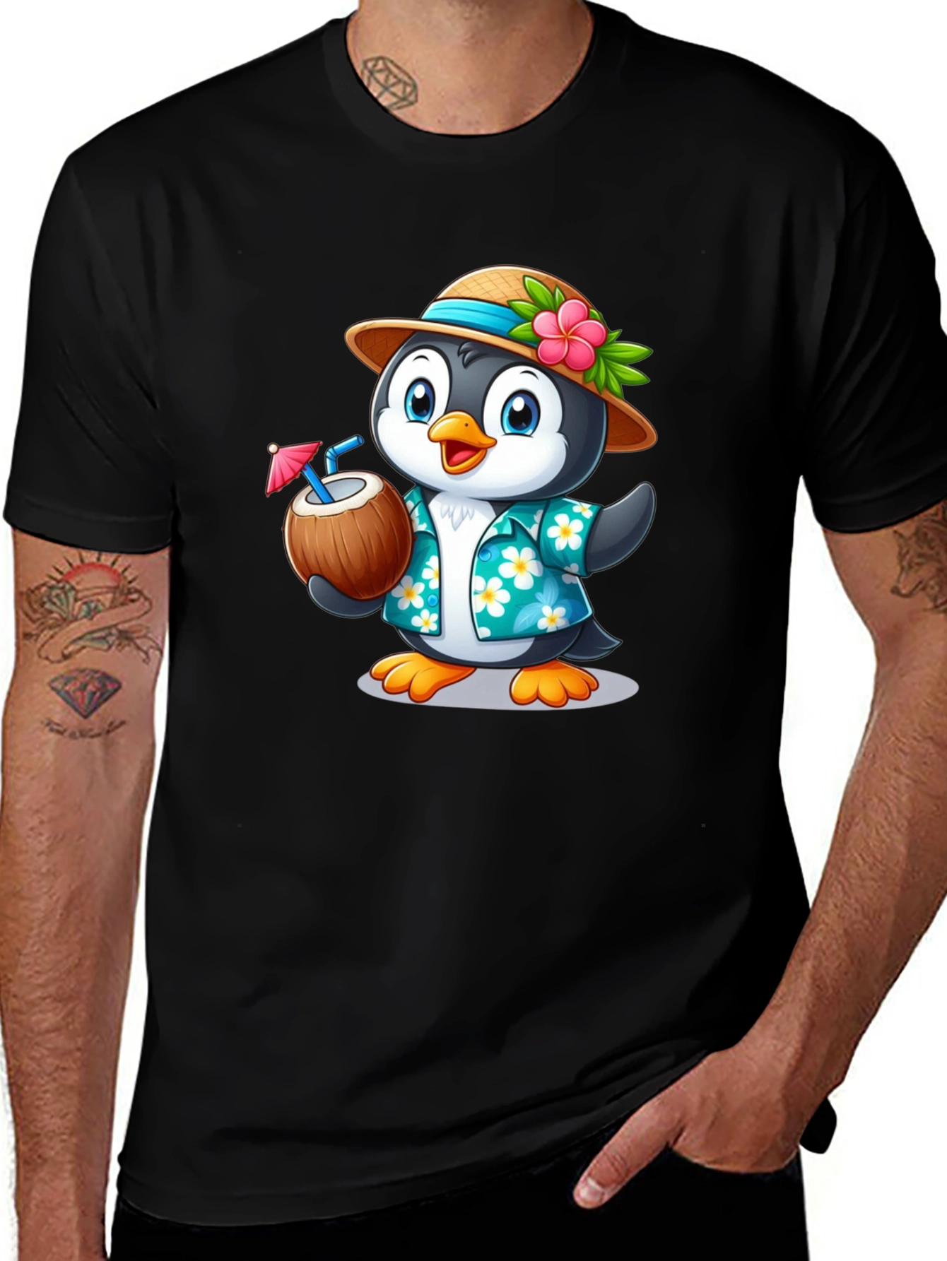 Variant 29 of Tropical Penguin T-Shirt - Summer Vacation Vibe