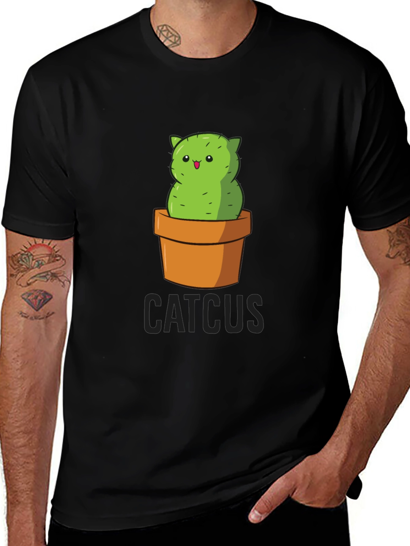 Variant 19 of Catcus T-Shirt - Funny Cactus Cat Graphic Tee