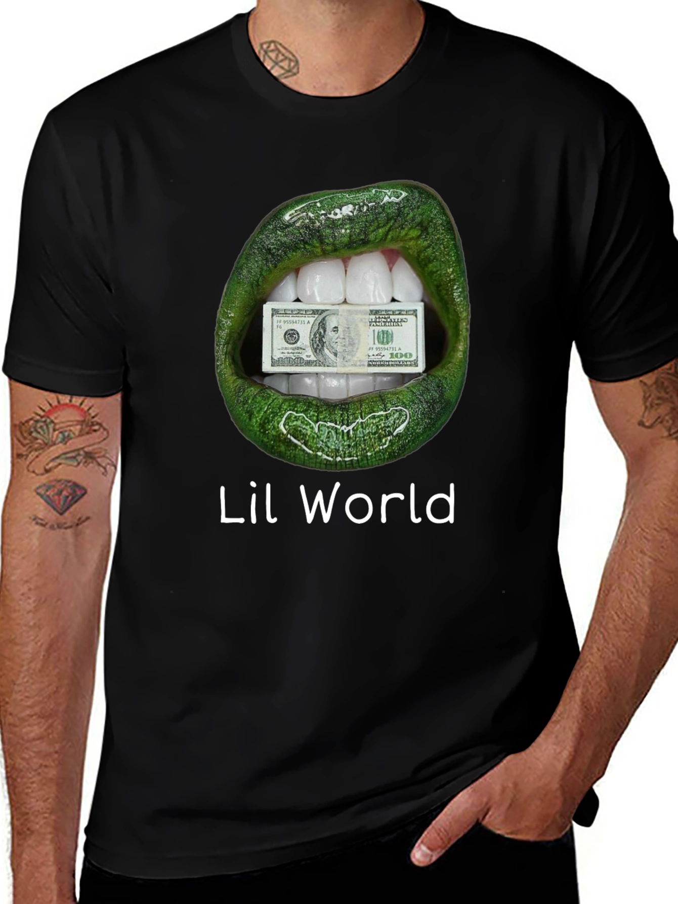 Variant 24 of Lil World Money Lips Graphic T-Shirt