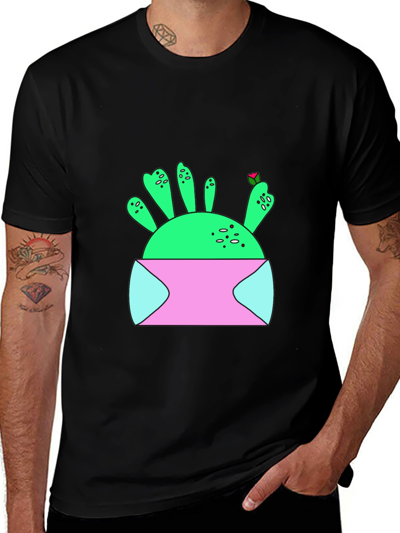 Variant 21 of Cactus in Pot Graphic T-Shirt - Unique Design