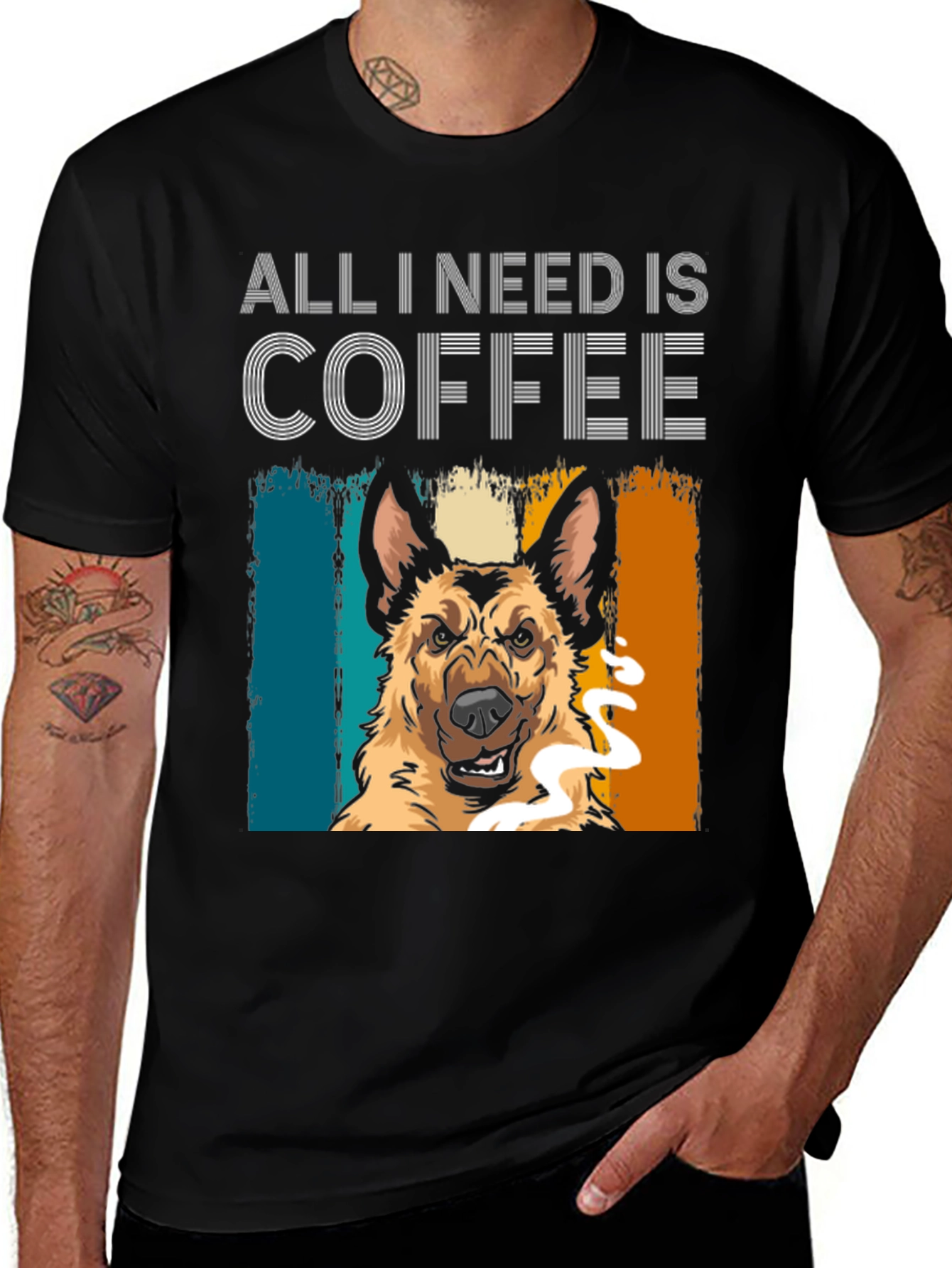 All I Need is Coffee Dog T-Shirt