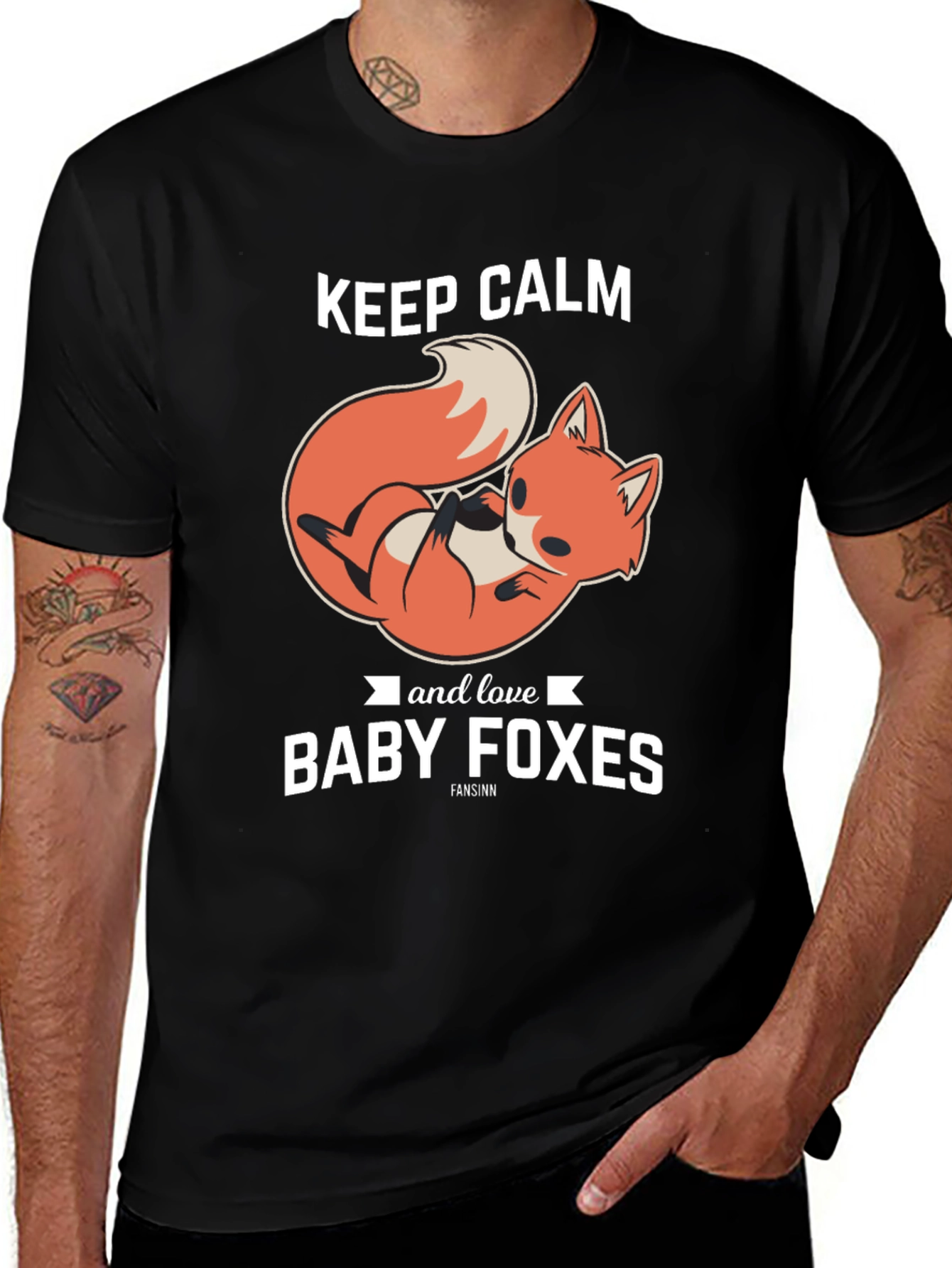 Variant 26 of Keep Calm Baby Foxes T-Shirt - Soft Cotton Blend