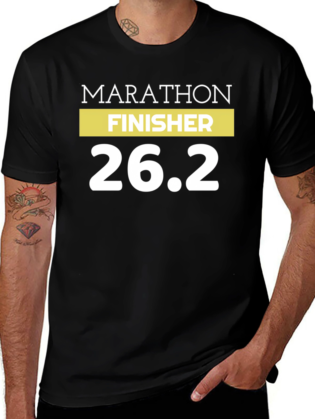 Variant 6 of Marathon Finisher 26.2 Black T-Shirt