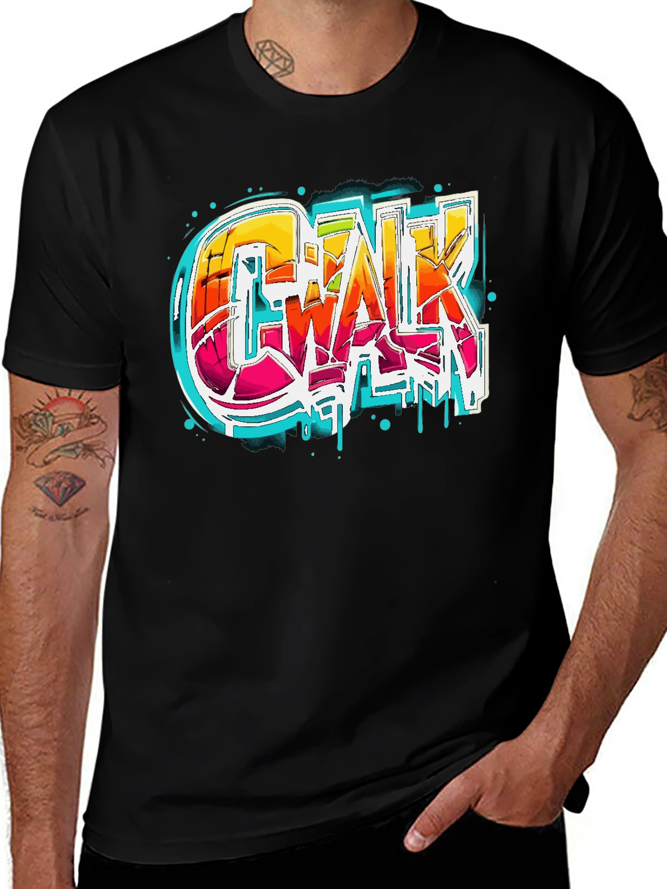 Variant 16 of Chalk Walk Graphic Tee - Bold Artistic Design