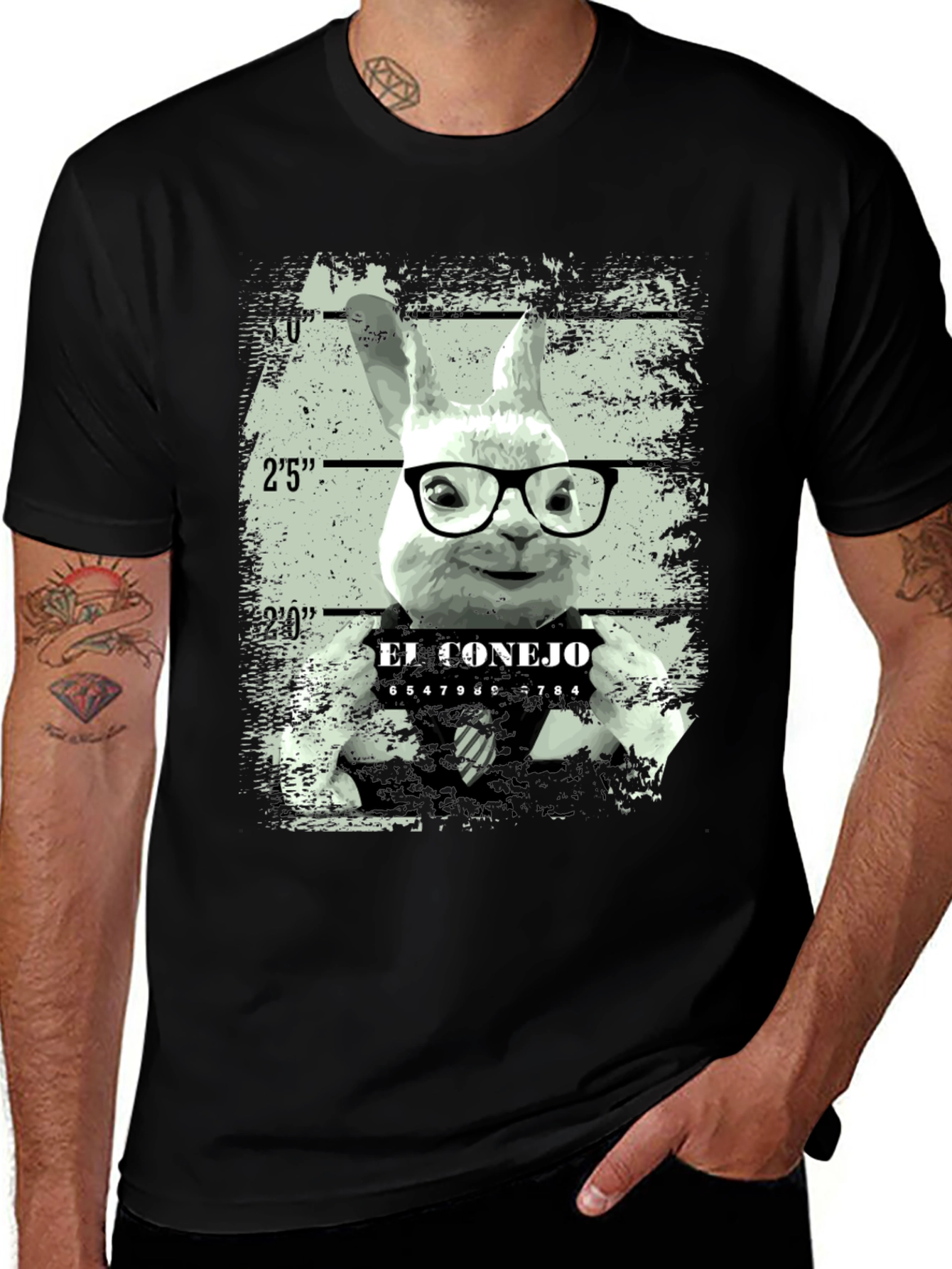 Variant 25 of El Conejo Mugshot T-Shirt - Funny Bunny Tee
