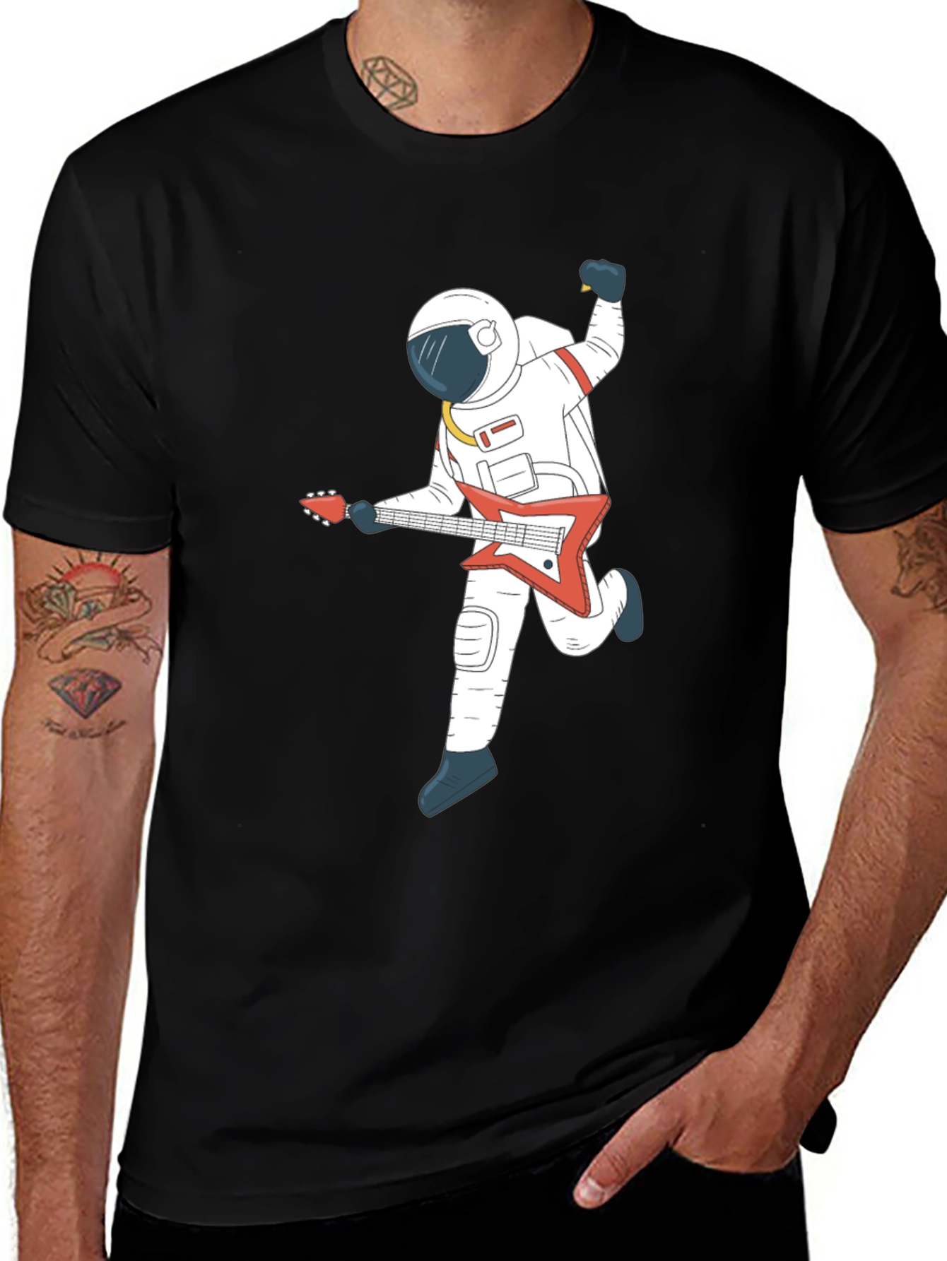 Variant 22 of Astronaut Guitar Player Graphic T-Shirt