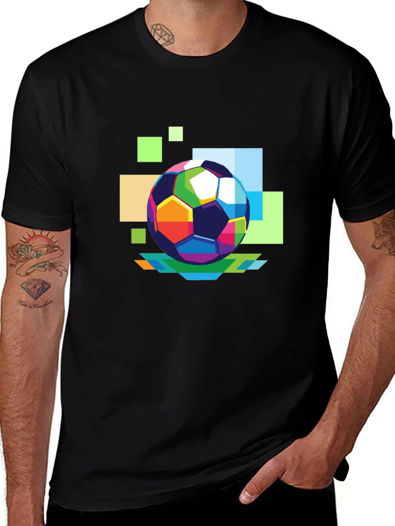 Variant 6 of Abstract Soccer Ball Graphic T-Shirt