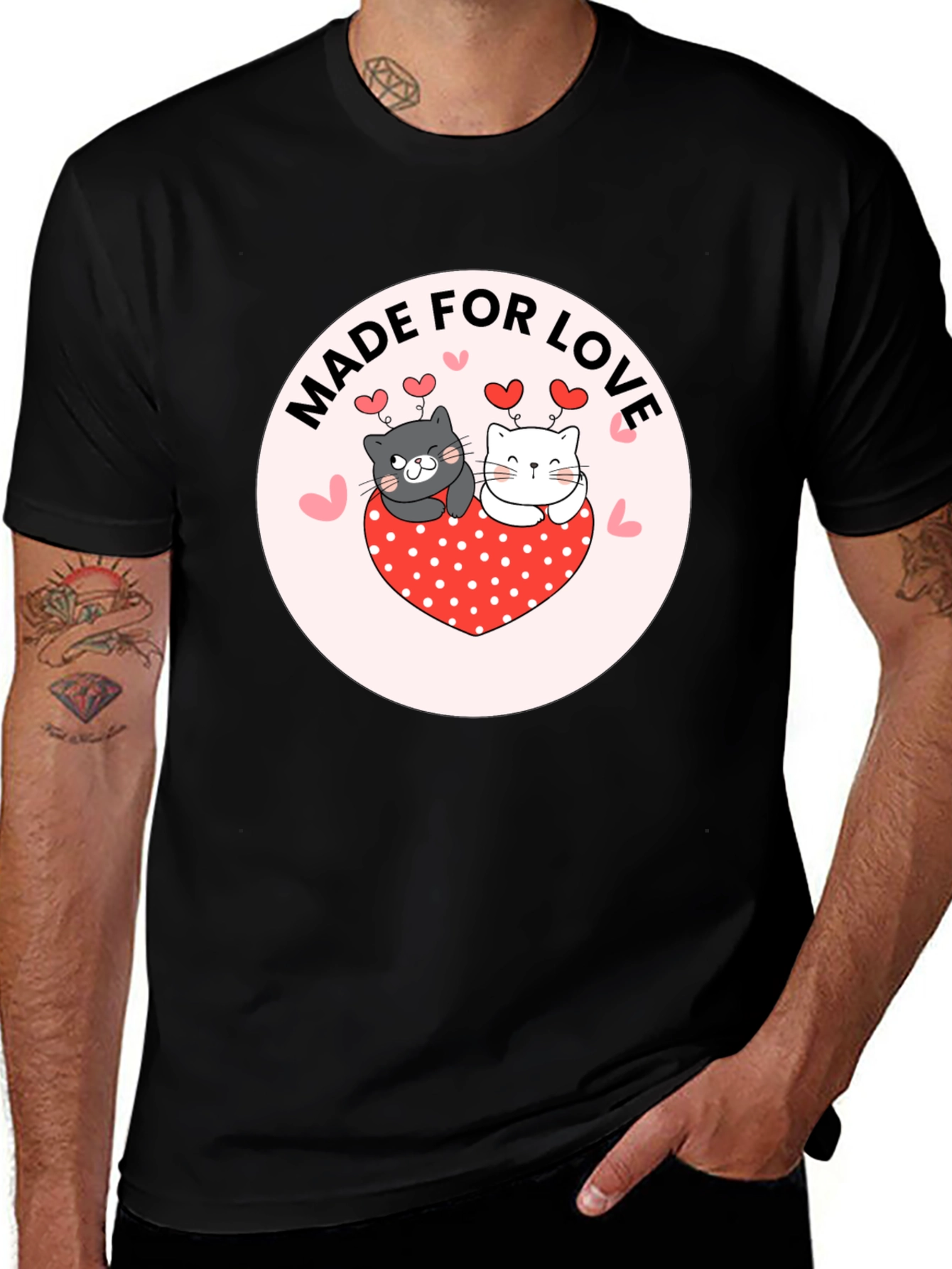 Variant 8 of Made For Love Cat T-Shirt - Valentine's Day Gift