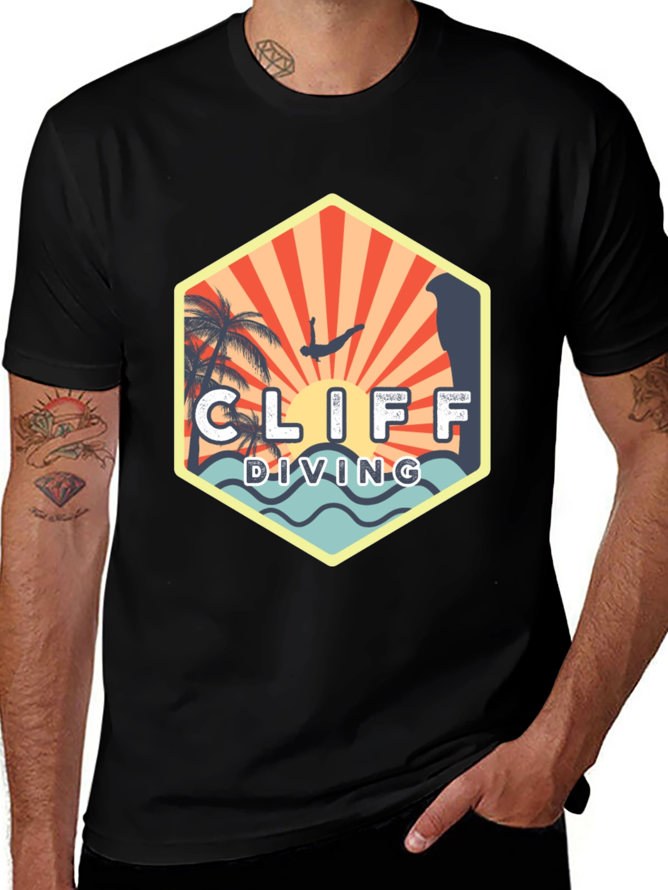 Variant 26 of Cliff Diving T-Shirt - Adventure Ready Apparel