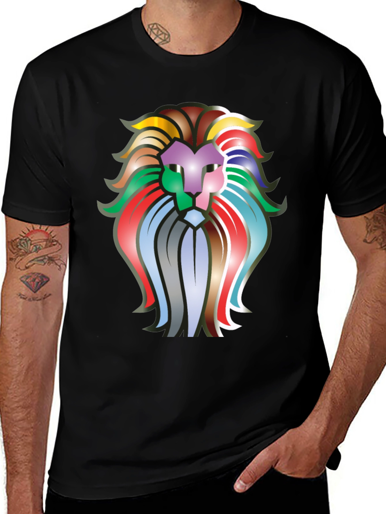 Variant 19 of Colorful Lion Graphic T-Shirt - Bold Statement Tee