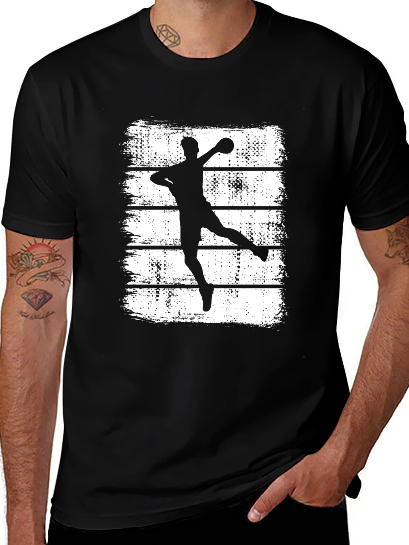 Variant 2 of Handball Player Graphic T-Shirt - Sporty Style