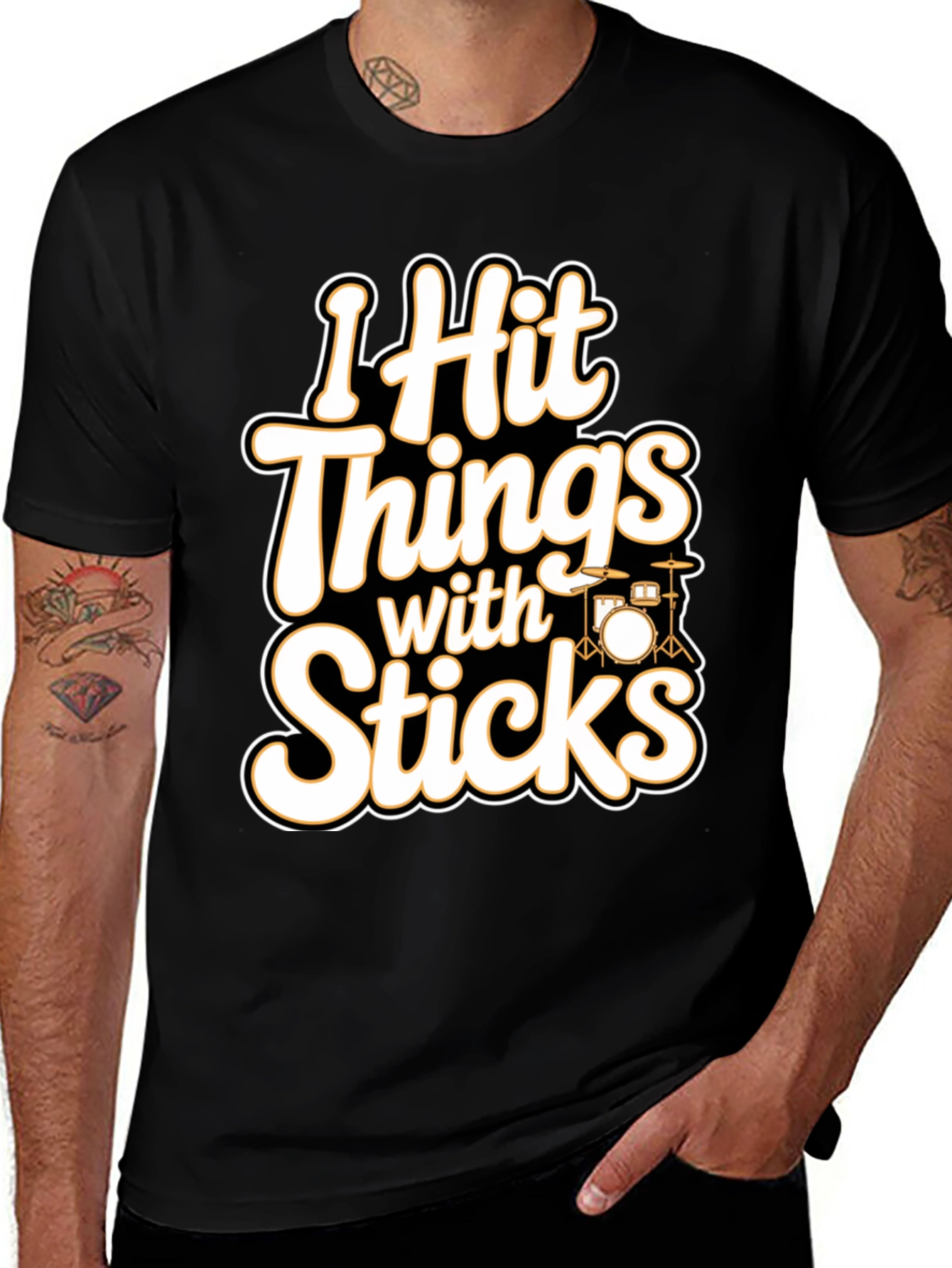 Variant 17 of I Hit Things With Sticks Graphic Tee