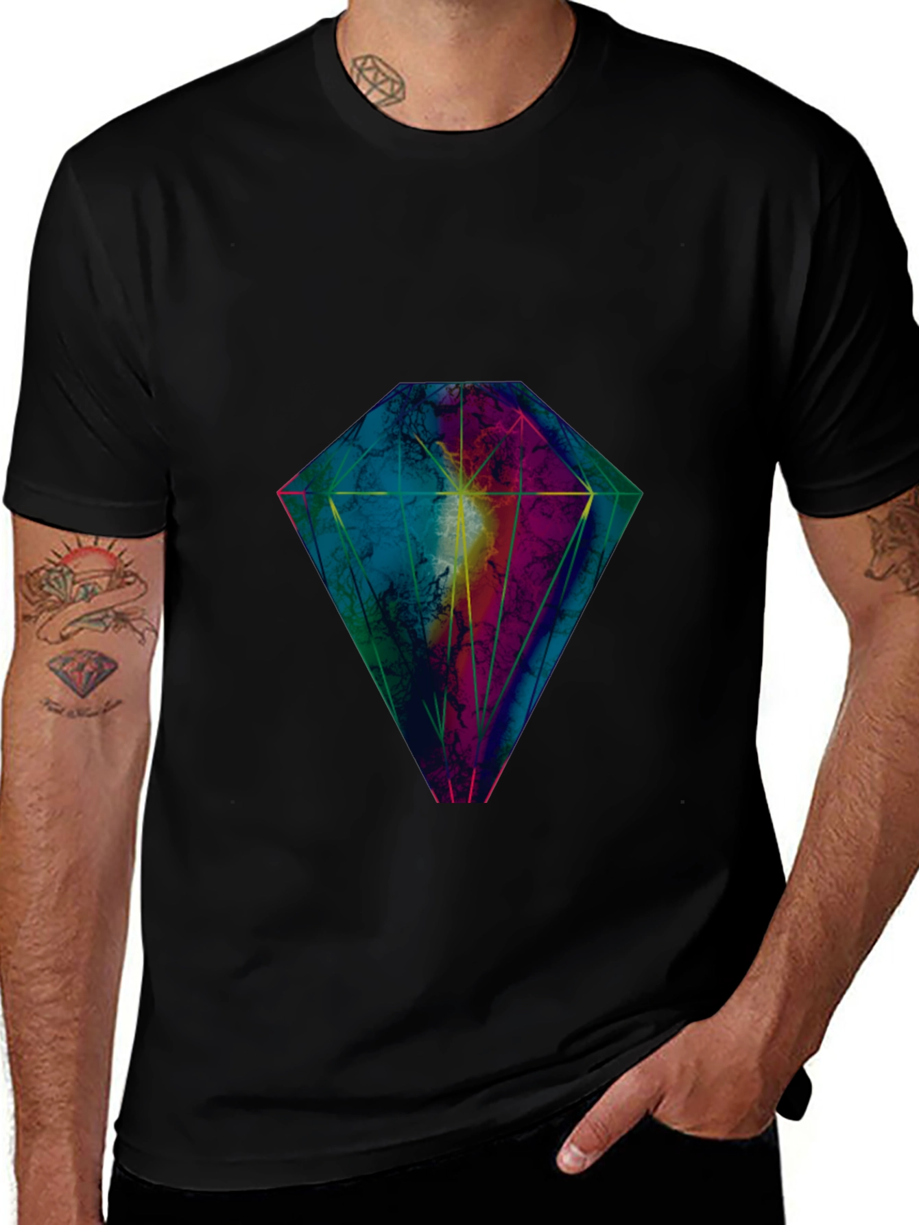 Variant 29 of Diamond Graphic Black T-Shirt