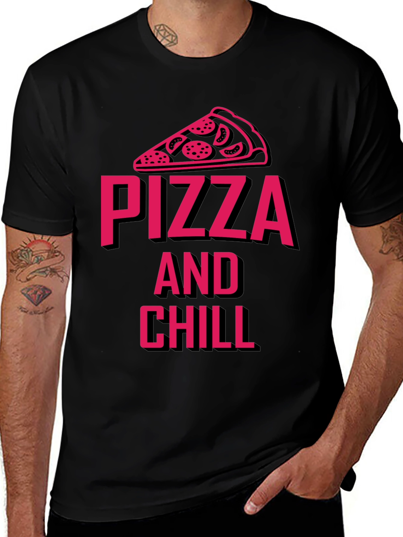 Variant 7 of Pizza and Chill Graphic Tee - Unisex