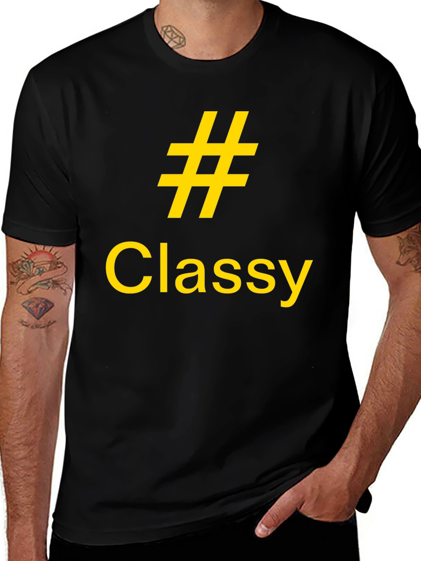 Variant 3 of Classy Hashtag T-Shirt - Black Cotton Casual Tee
