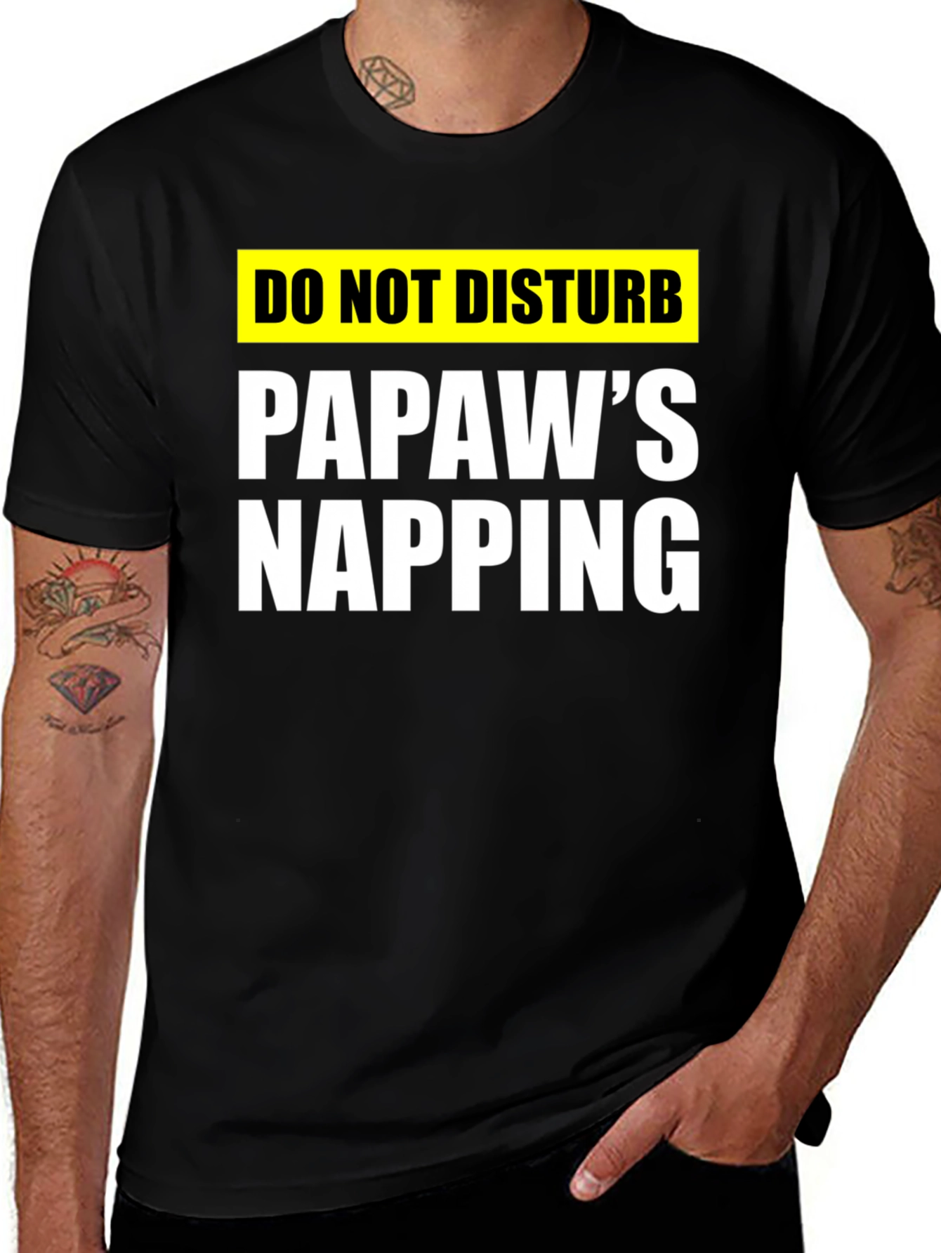 Variant 23 of Do Not Disturb Papaw's Napping Black T-Shirt