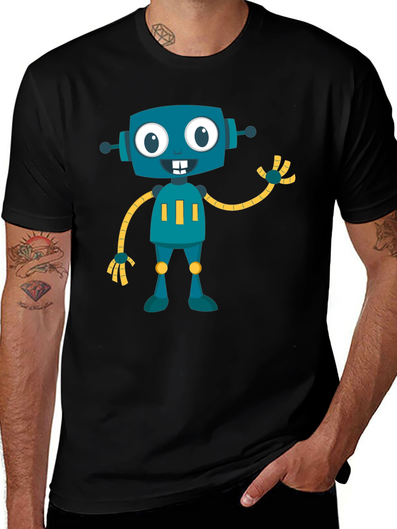 Variant 14 of Robot Graphic T-Shirt - Fun & Unique Design