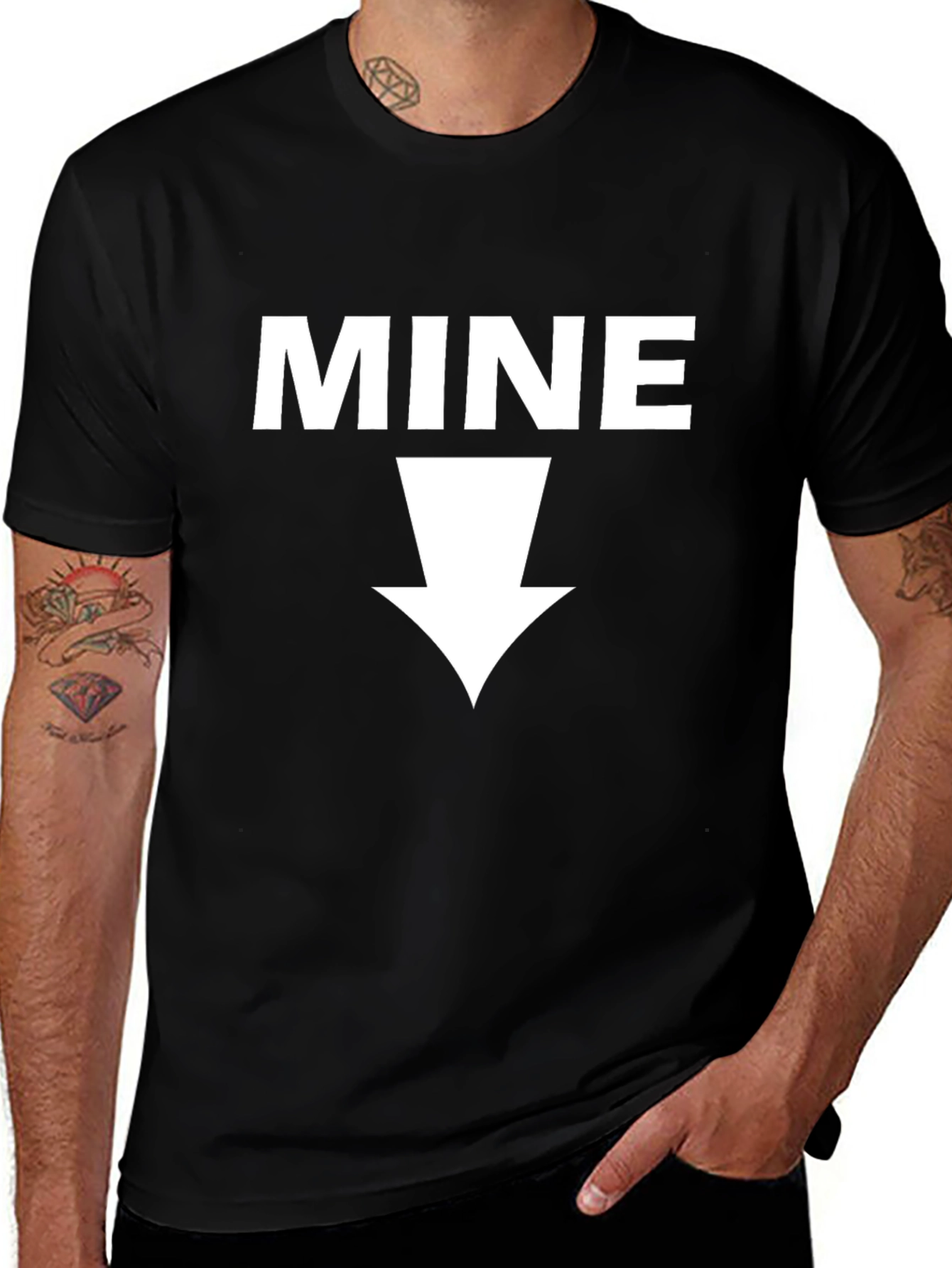 Variant 3 of MINE Graphic Tee - Novelty Black T-Shirt
