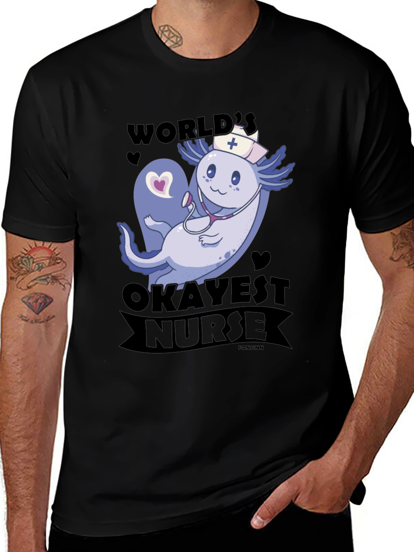 Variant 15 of World's Okayest Nurse Axolotl T-Shirt